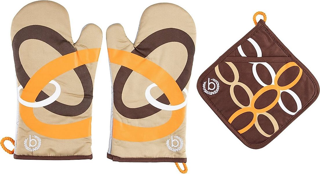 bugatti Topfhandschuhe Ellipse, (Set, 3-tlg., bestehend aus 2x Ofenhandschu günstig online kaufen