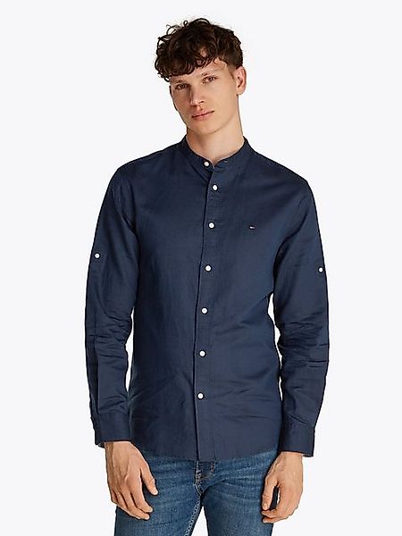 Tommy Hilfiger Langarmhemd LINEN BLEND MAO COLLAR SHIRT günstig online kaufen