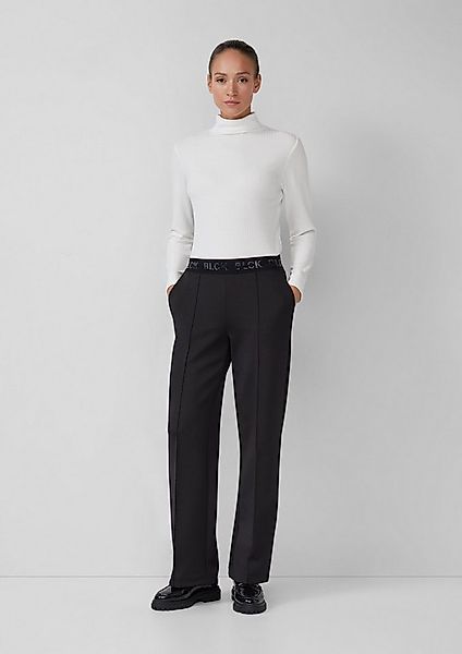 s.Oliver Chinos Hose Wide-Leg-Hose aus Scuba mit Logo-Gummibund günstig online kaufen