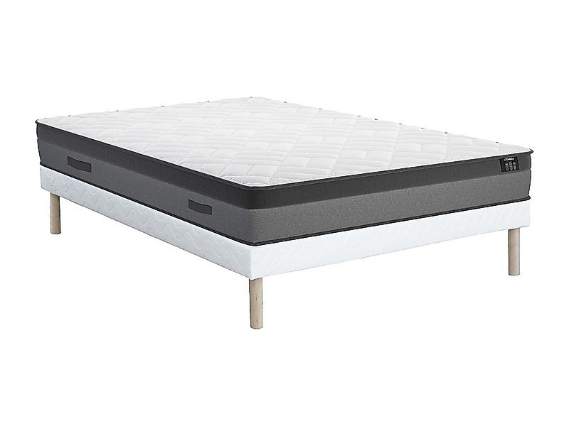 Set aus Bettgestell + Matratze - 160 x 200 cm - Taschenfederkern & Memory S günstig online kaufen