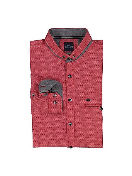 Engbers Langarmhemd Herren Langarm-Hemd strukturiert, Feuerrot günstig online kaufen