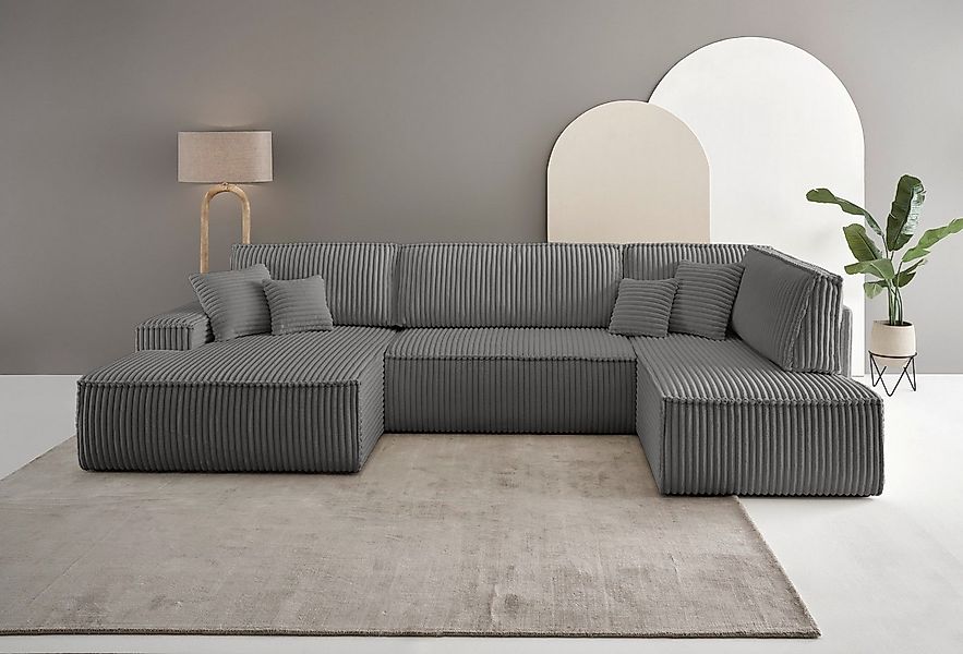OTTO home Wohnlandschaft "FINNLEY, U-Form XXL 329 cm, Schlafsofa, Schlaffun günstig online kaufen