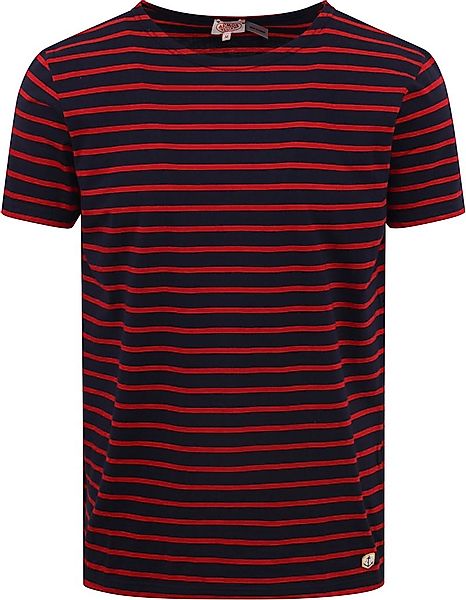 Armor-Lux Hoëdic T-Shirt Streifen Navy Rot - Größe L günstig online kaufen