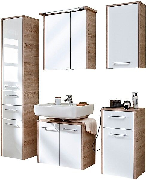 Saphir Badmöbel-Set »Quickset 382 5-teilig, Waschbeckenunterschrank mit LED günstig online kaufen