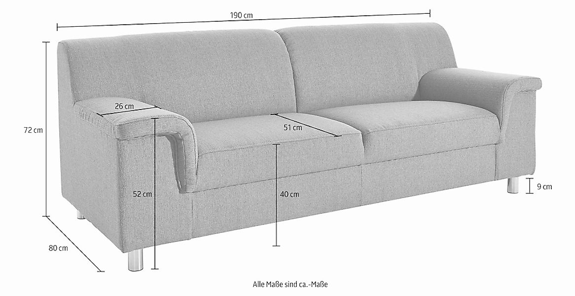 INOSIGN 2,5-Sitzer "Jamie zeitlos elegant, klares Design, komfortabel" günstig online kaufen