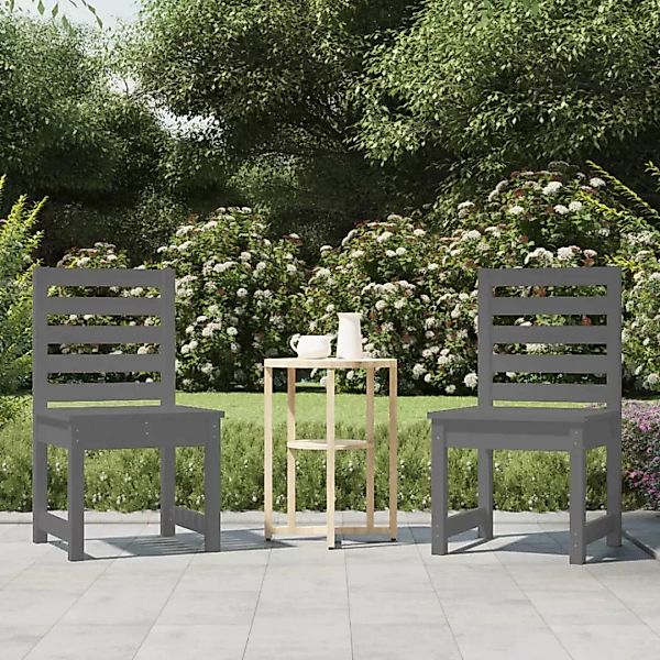Vidaxl Gartenstühle 2 Stk. Grau 40,5x48x91,5 Cm Massivholz Kiefer günstig online kaufen