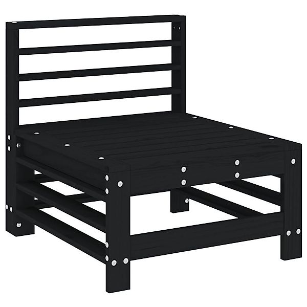 vidaXL Sofaelement Garten-Mittelsofa Schwarz Massivholz Kiefer günstig online kaufen