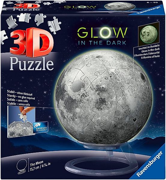 Ravensburger Puzzleball Der Mond - Glow-in-the-Dark, 72 Puzzleteile, Made i günstig online kaufen