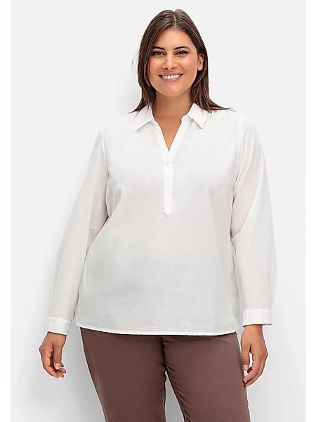 Sheego Tunika "Große Größen", mit Hemdkragen und kurzer Knopfleiste günstig online kaufen