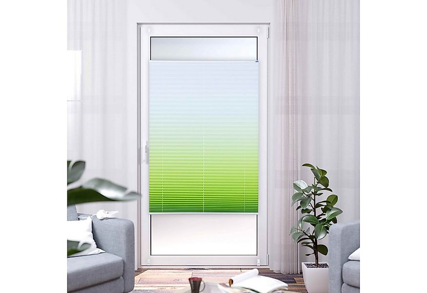 K-HOME Plissee Farbverlauf Sunrise, Lichtschutz, ohne Bohren, verspannt, Kl günstig online kaufen