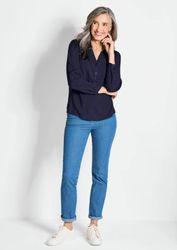 GOLDNER Schlupfbluse Elegante Viskosebluse mit V-Ausschnitt günstig online kaufen