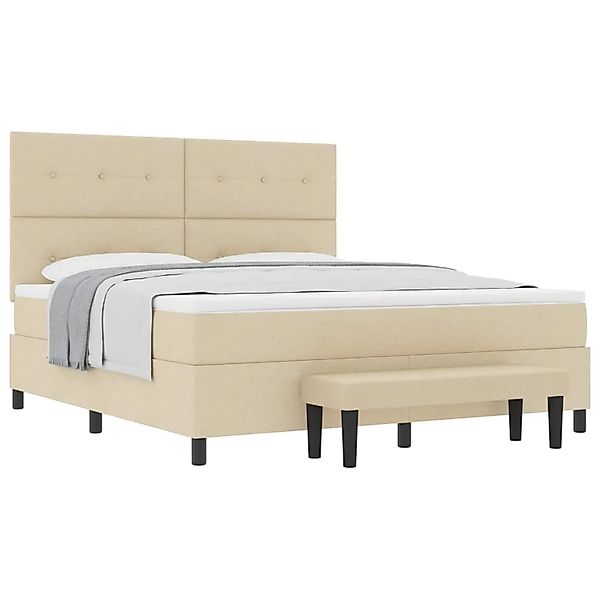 vidaXL Boxspringbett mit Matratze Creme 180 x 200 cm Stoff 3344091 günstig online kaufen