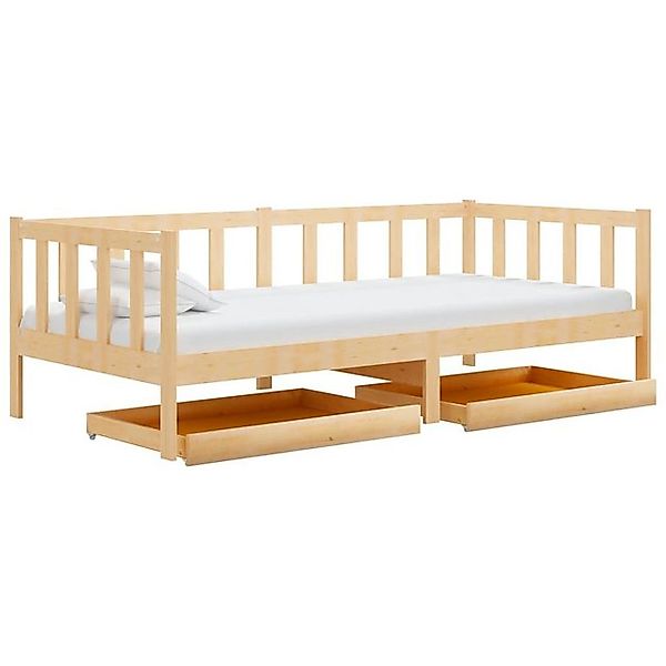 vidaXL Bett, Tagesbett mit Schubladen 90x200 cm Massivholz Kiefer günstig online kaufen