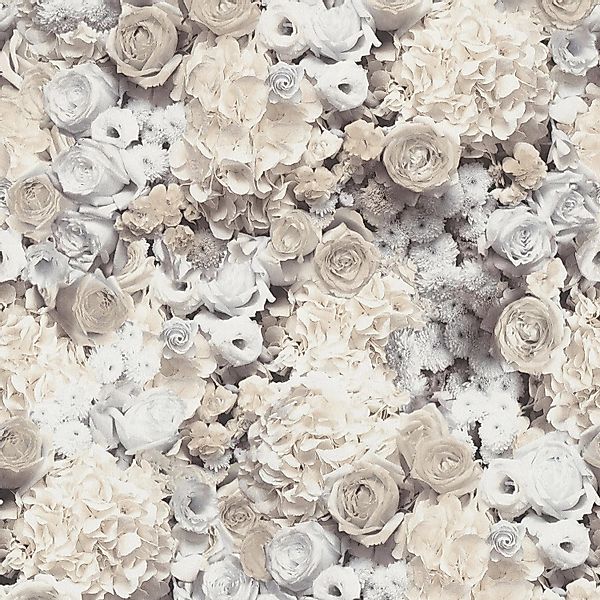 PROFHOME 380083-GU Blumen Tapete Floral Matt Grau Beige Gelb 0,53 m x 10,05 günstig online kaufen