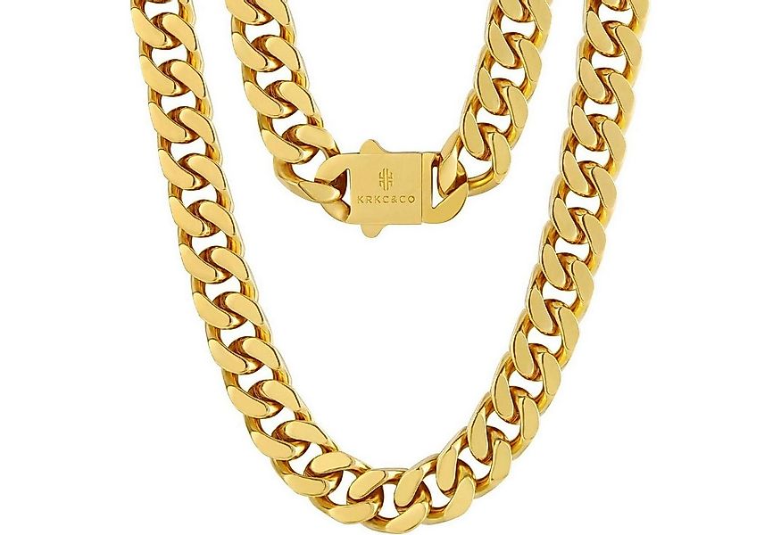 LuxusKollektion Ketten und Armband Set Panzerkette Herren 18K Gold Weißgold günstig online kaufen