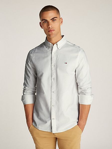 Tommy Jeans Langarmhemd TJM REG OXFORD SHIRT EXT mit Logostickerei günstig online kaufen