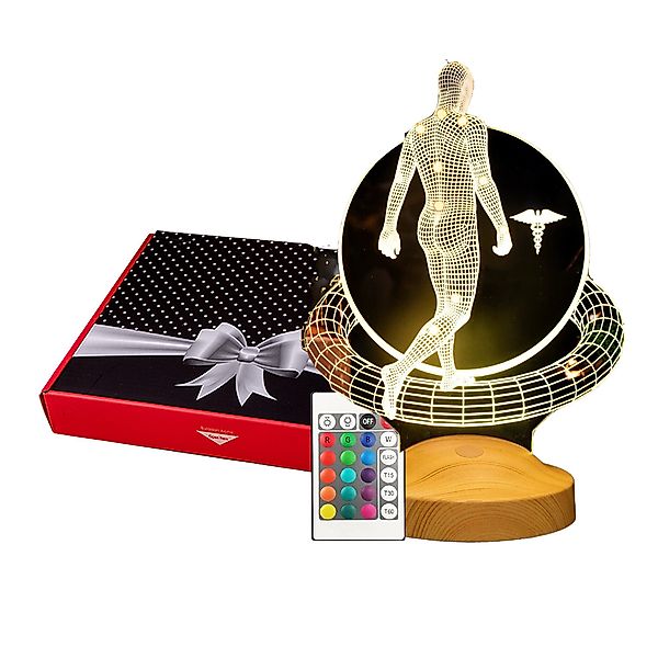 Geschenkelampe LED Nachttischlampe Physiotherapeut 3D Tischlampe günstig online kaufen