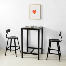 SoBuy Bartisch OGT38-SCH, mit Glasplatte Stehtisch günstig online kaufen