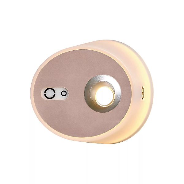 LED-Wandlampe Zoom, Spot, USB-Ausgang, pink-kupfer günstig online kaufen