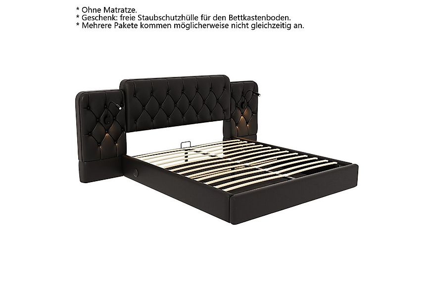 LVHOM Boxspringbett 160x200cm/180x200cm Bettgestell, Samt/PU, diamantgepräg günstig online kaufen
