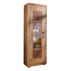 Wohnzimmer Anbauwand aus Wildeiche Massivholz rustikalen Look (vierteilig) günstig online kaufen