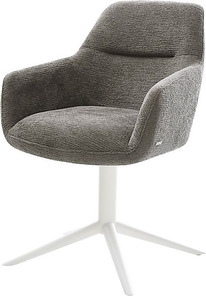 DELIFE Polsterstuhl Pejo-Flex, Fußkreuz Weiß Bouclé günstig online kaufen