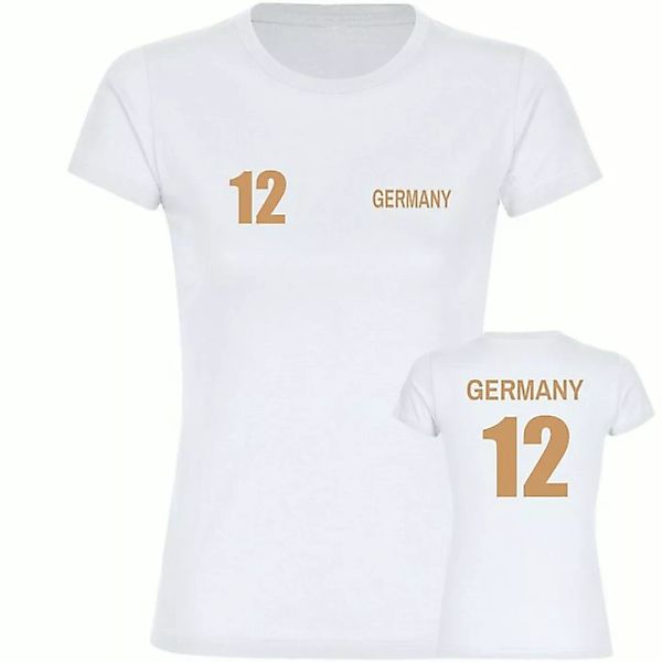multifanshop T-Shirt Damen Germany - Trikot 12 Gold - Frauen günstig online kaufen
