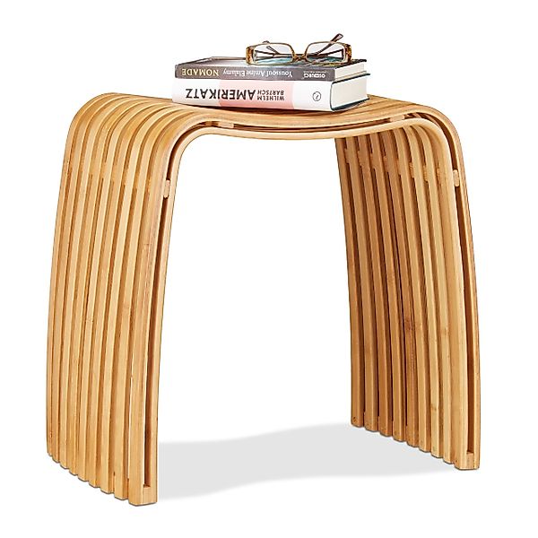 relaxdays Sitzhocker Garderoben Hocker im Bambus günstig online kaufen