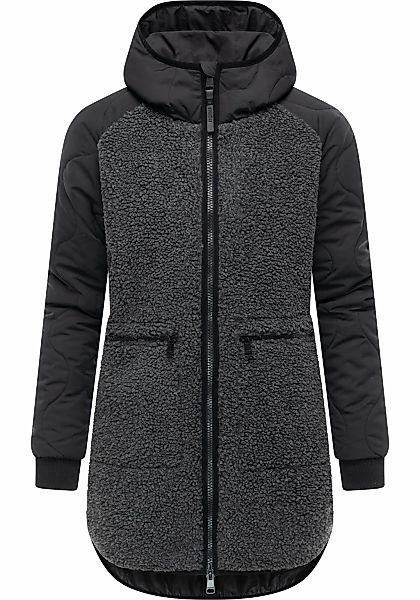 Ragwear Fellimitatmantel "Longeddy", Kuscheliger Plüschmantel mit Kapuze günstig online kaufen