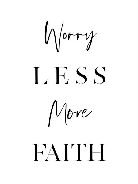 Poster / Leinwandbild - Worry Less More Faith günstig online kaufen