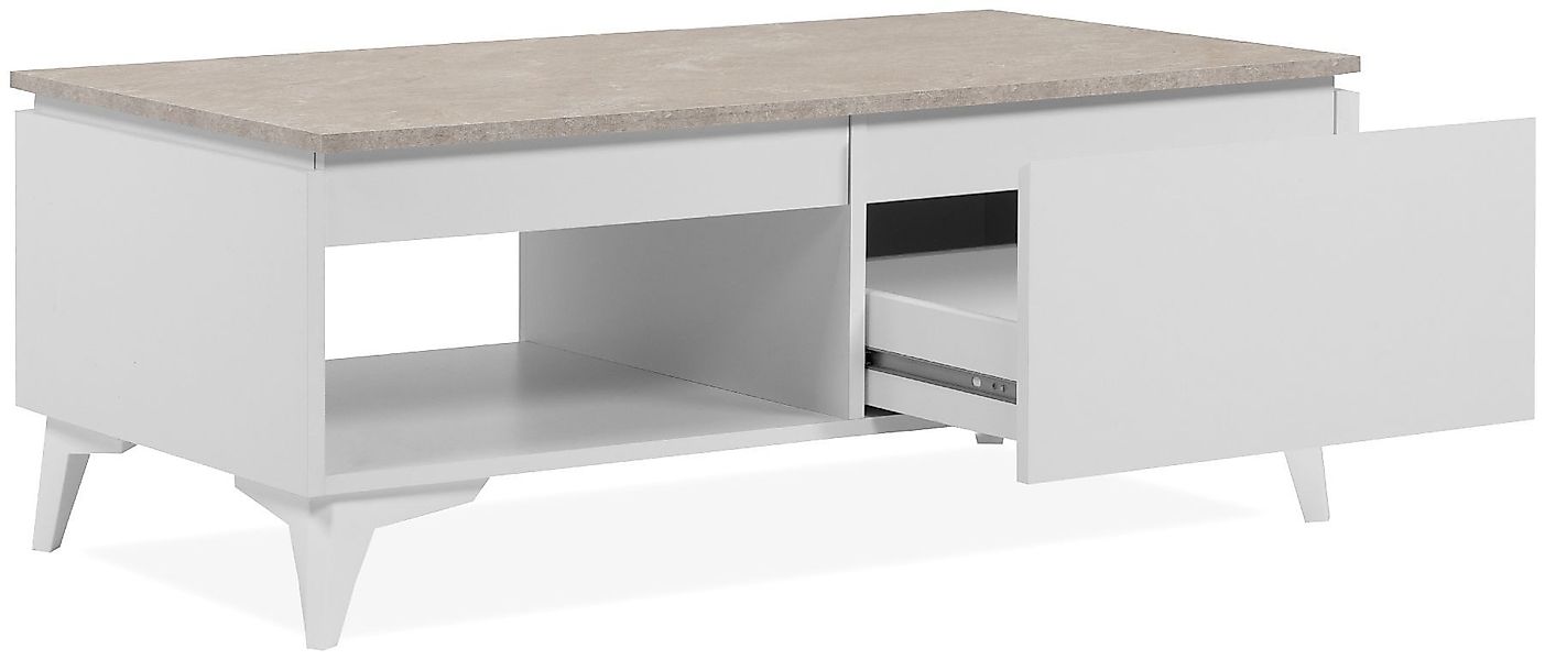 Finori Couchtisch Bertrix 55C, Sandstein, weiß, günstig online kaufen