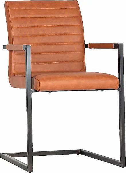 WOOOD Esszimmerstuhl »BASS« () 2 Stk. Kunstleder Freischwinger, Breite 54 c günstig online kaufen