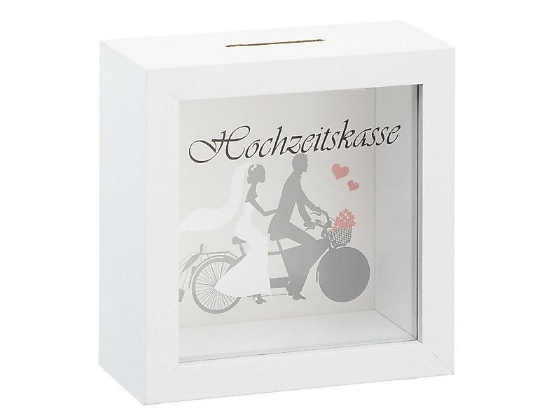 Spetebo Spardose Spardose Hochzeitskasse weiß - 15 cm, (Stück, durchsichtig günstig online kaufen