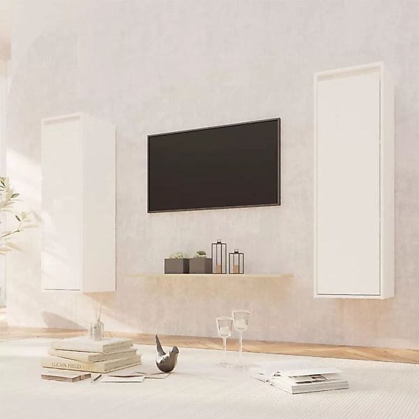 Vidaxl Wandschränke 2 Stk. Weiß 30x30x100 Cm Massivholz Kiefer günstig online kaufen