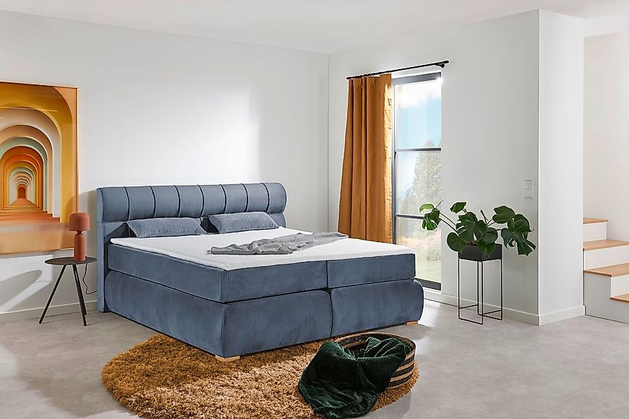 Places of Style Boxspringbett "Felicia", in H4, inkl. Topper und Bettkasten günstig online kaufen