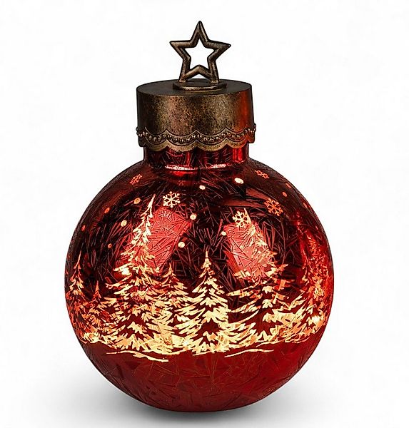 formano LED Dekolicht XXL Glas-Kugel Frosty Rot 30 cm Timer 6h/18h Weihnach günstig online kaufen