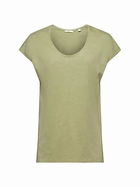 edc by Esprit T-Shirt Baumwoll-T-Shirt mit U-Ausschnitt (1-tlg) günstig online kaufen