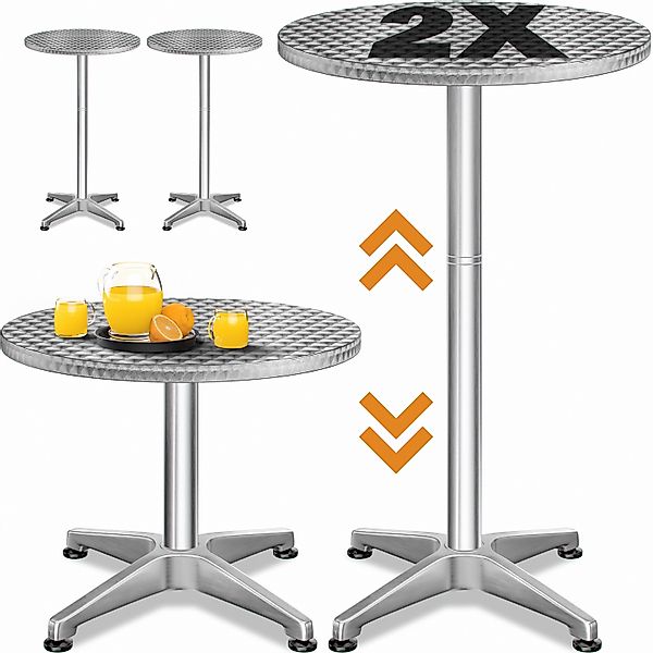Casaria Stehtisch, 2in1 Höhenverstellbar 70cm/115cm Hoch Aluminium Rund Ø60 günstig online kaufen