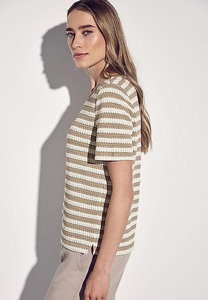 STREET ONE T-Shirt mit Streifen Muster günstig online kaufen