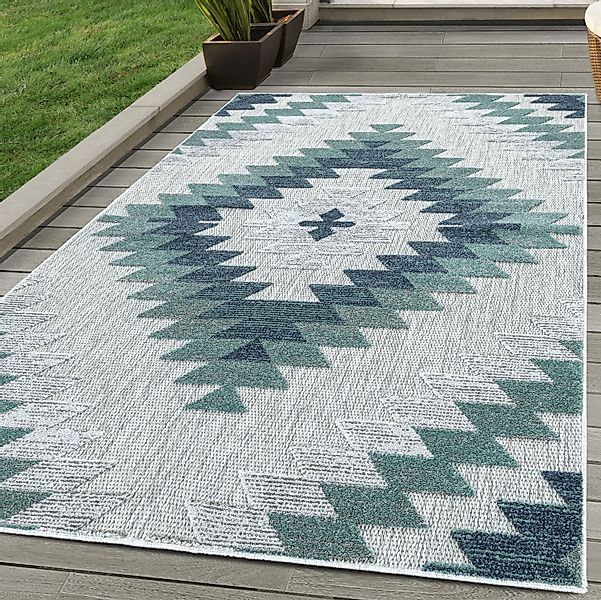 SIMPEX24 Outdoorteppich Geometrisch Design, Läufer, Höhe: günstig online kaufen