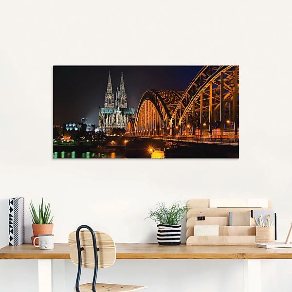 Artland Glasbild »Kölner Dom mit Brücke« Deutschland 1 Stk. tlg. in verschi günstig online kaufen