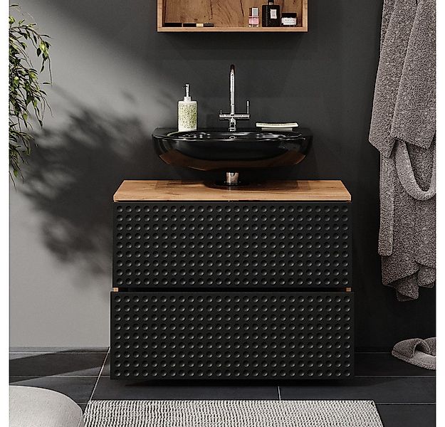 Vicco Waschbeckenunterschrank Irma, Goldkraft Eiche/Anthrazit, 80 cm mit 2 günstig online kaufen