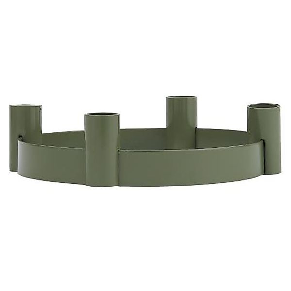 Adventskerzenhalter für 4 Stabkerzen mit verschiebbaren Haltern olive günstig online kaufen