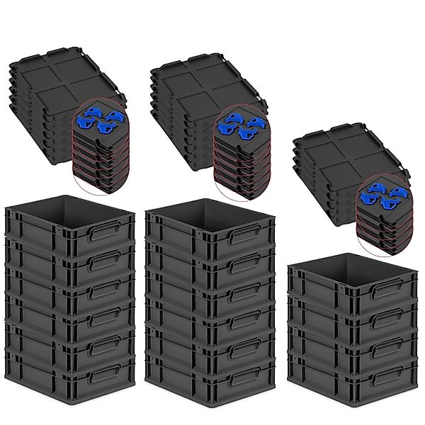 PROREGAL SuperSparSet 16x Eurobox Nextgen Grip Mit Auflagedeckel Und Blauen günstig online kaufen