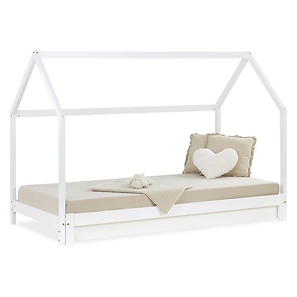 Homestyle4u Hausbett 90x200 in Weiß Ausziehbar 2591 günstig online kaufen