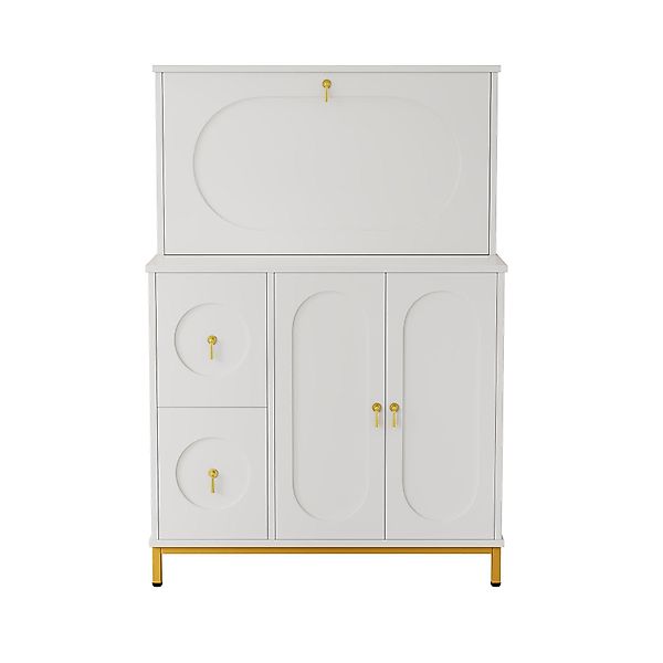 Sideboard, moderner Anrichte mit viel Stauraum, klappbarem Schreibtisch, Mu günstig online kaufen