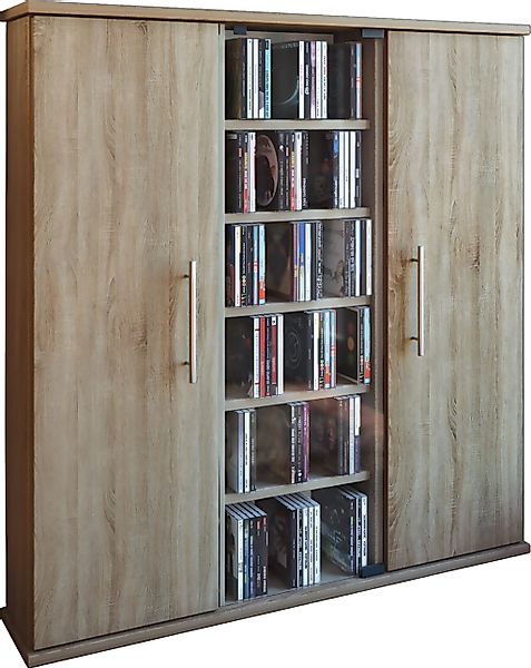 VCM Media-Regal "VCM CD Regal Holz  CD Schrank mit 1 ESG-Sicherheitsglastür günstig online kaufen