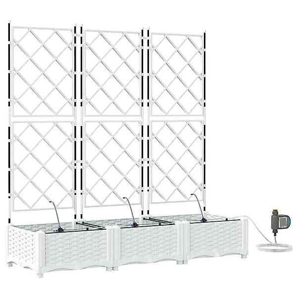 vidaXL Garten-Pflanzgefäß 3 Stk Weiß Stahl 42002920 günstig online kaufen