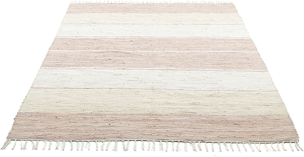 THEKO Teppich Stripe Cotton, handgewebt, rechteckig, günstig online kaufen