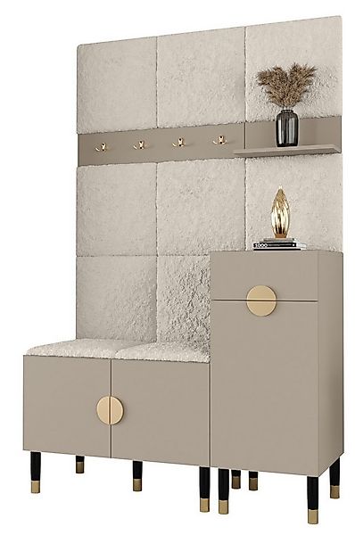ABIKS MÖBEL Kompaktgarderobe PALERMO Set 5 Garderobe mit gepolsterten Panee günstig online kaufen